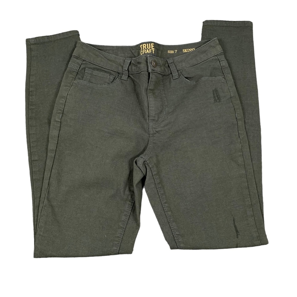 Jeans True Craft Skinny Mid-rise Jeans EUC Junior Size 7 Green Color Poc…